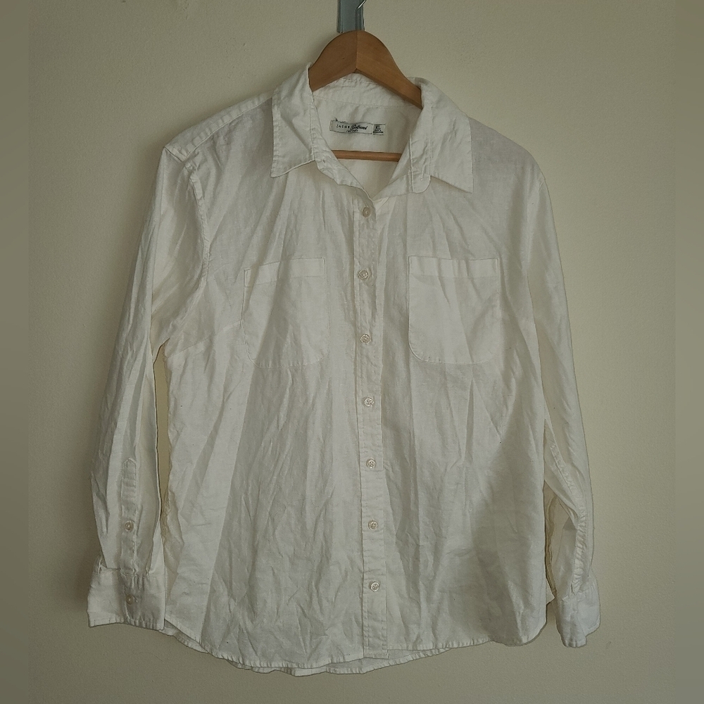 Jachs Girlfriend white button down blouse size xl